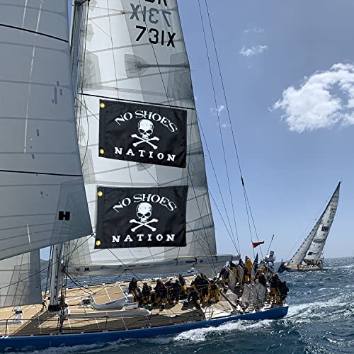 Soulbuty No Shoes Flag Nation Pirate Boat Flag 3X5 Ft- Pirate Flag 3X5 Outdoor Heavy Duty For Boat, Camping, Motorcycle #TOP1