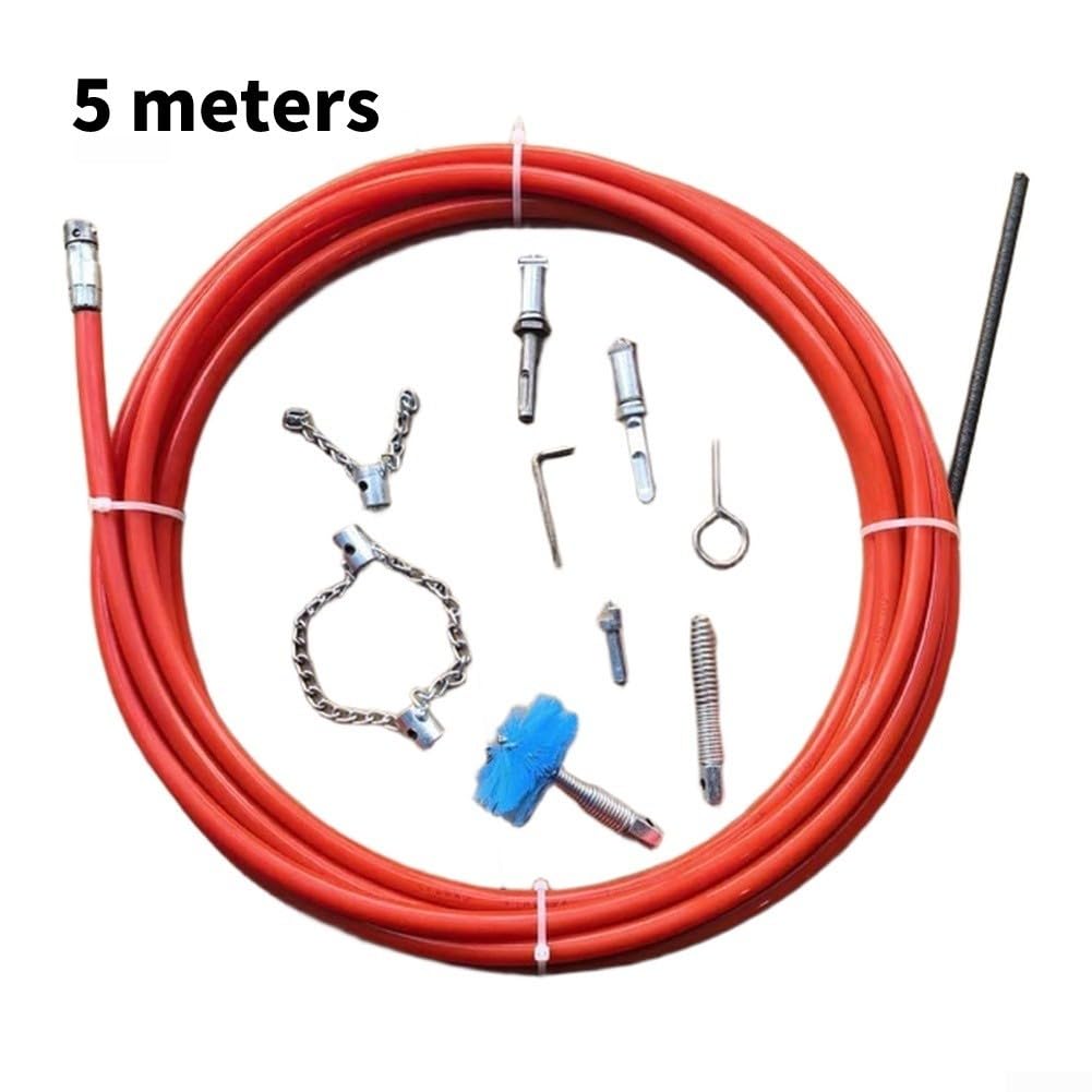 Desatascador de Drenaje para acero Tubo 9 Piezas Desatascador(5 meters)