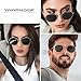 YWWPMDOF Polarized Sunglasses for Womens Men Trendy Square Hexagonal Flat Mirrored Sun Glasses UV Protection
