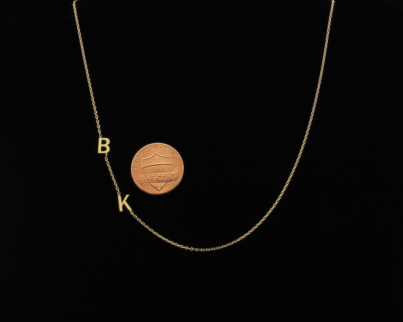 Due collana con iniziale personalizzato laterale lettera collana Festa della Mamma Natale gioiello damigella
