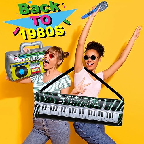 15er-Pack aufblasbares Rockstar-Spielset, aufblasbares Musikinstrument-Spielset, aufblasbares Gitarren-Saxophon-Mikrofon, Partyzubehör, Karnevals-Partyspielzeug