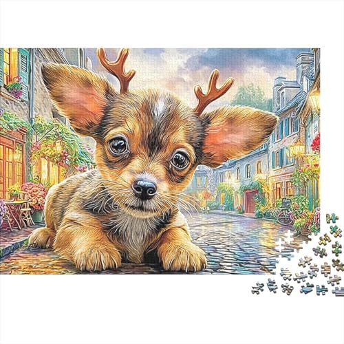 Rompecabezas de Chihuahua de 1000 piezas de 70x50cm, juego de mesa desafiante para adultos