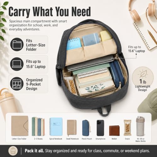 Image of BTOOP School Backpack for Teens Large Corduroy Bookbag Lightweight 15.6 inch Laptop Bag for Girls Women Casual High School College