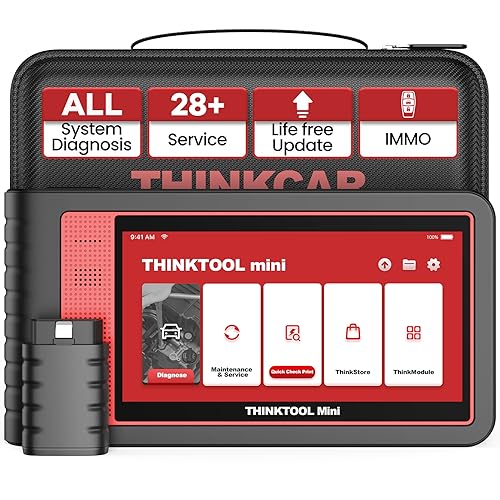 THINKCAR OBD2 Scanner Diagnostic Tool, Thinktool Mini OEM Full System Scan Tool, 28+ Resets Car Diagnostic Scanner, Crankshaft Relearn, Injector Coding, Key Programming, AutoAuth for FCA SGW Black