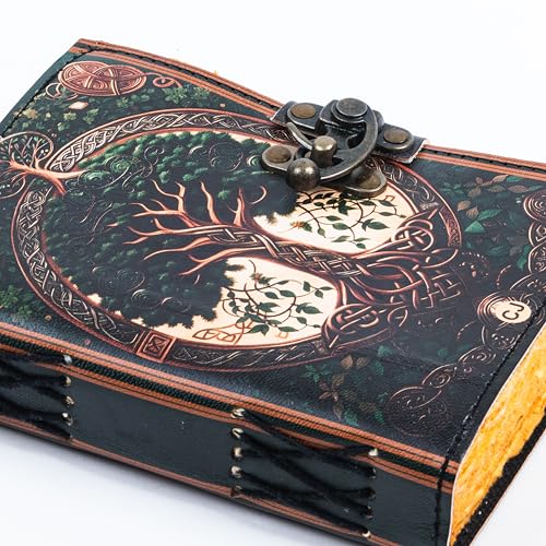 Image of CRAFT JUNKY Vintage Leather Journal Diary for Women and Men Travel Diary Notebook for Writing Deckle Edge Paper (Tree Root, 17.78 x 12.7 cm)