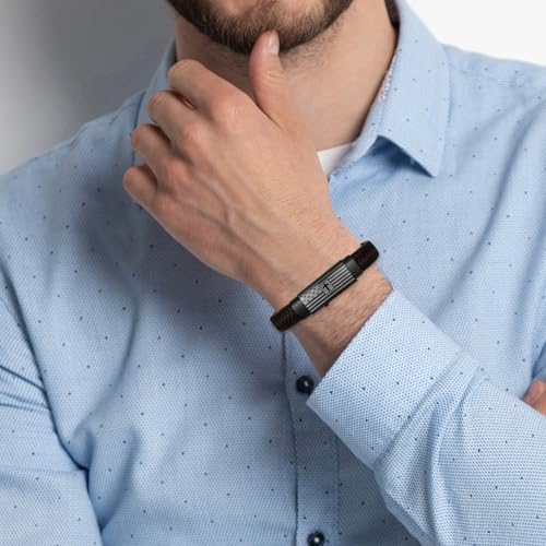 American Flag Leather Bracelet for Men Bible Verse Bracelets Cross Bracelet Christian Jewelry Gift for Men2