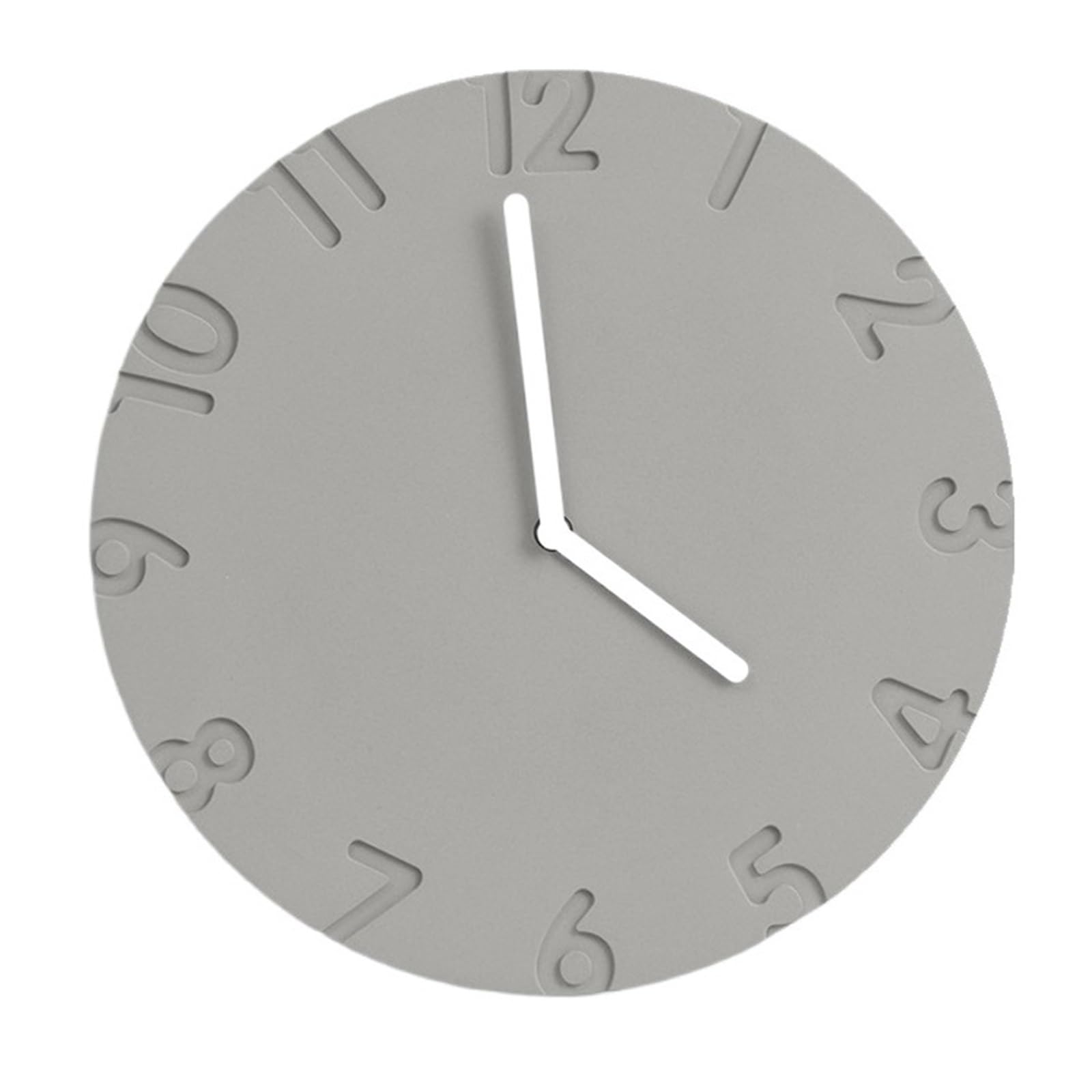 Cucina Orologio da parete rotondo dal design moderno e minimalista, funzionamento silenzioso, alimentato a batteria Decorazioni per interni(Gris)