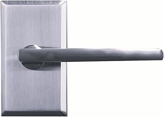 Bravura Hardware 939 Charlotte Lever Passage Lockset with Modern Rectangle Trim Reversible Adjustable Door Handle Lever for Hallway/Office, Satin Nickel