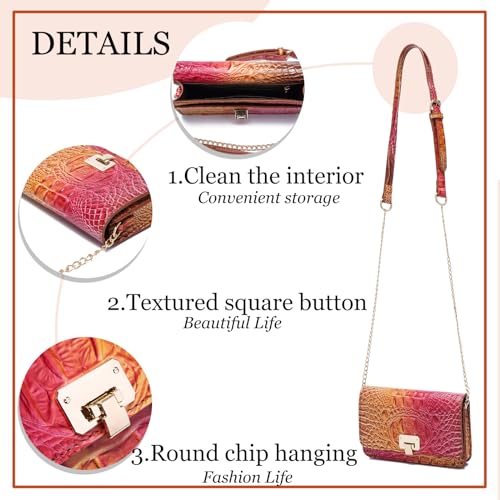 Image of Makcr Joacbv Small Crocodile Crossbody Cell Phone Purse for women Vegan Leather Clutch Wallet with Leather Shoulder Strap | Small