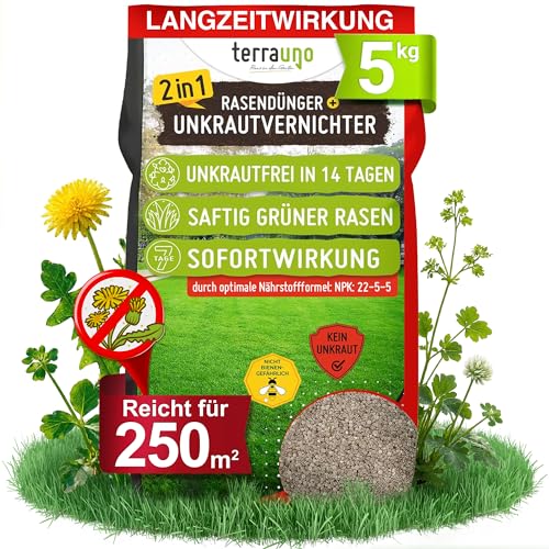 TerraUno Rasendünger mit Unkrautvernichter extra stark, 100 Tage...