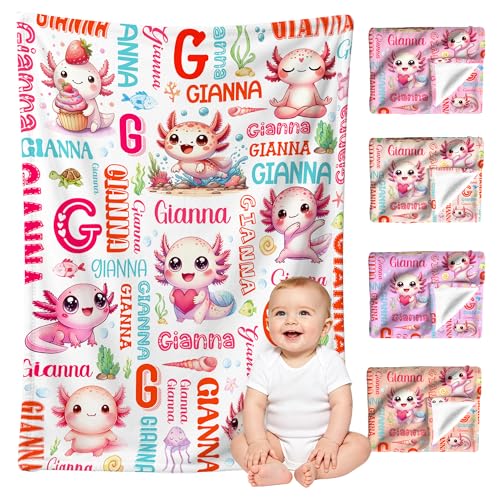 Image of Custom Axolotls Blanket for Boys Girls,Ultra Soft Personalized Gifts Baby Blanket,Customized Throw for Toddlers Newborn Stroller Crib,30 inchx40 inch