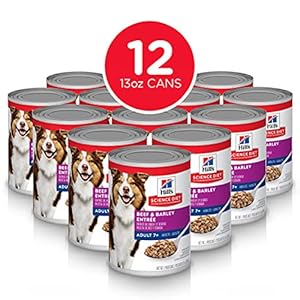 Hill’s Science Diet Adult 7+, Senior Adult 7+ Premium Nutrition, Wet Dog Food, Beef & Vegetables Stew, 12.8 oz Can, Case of 12