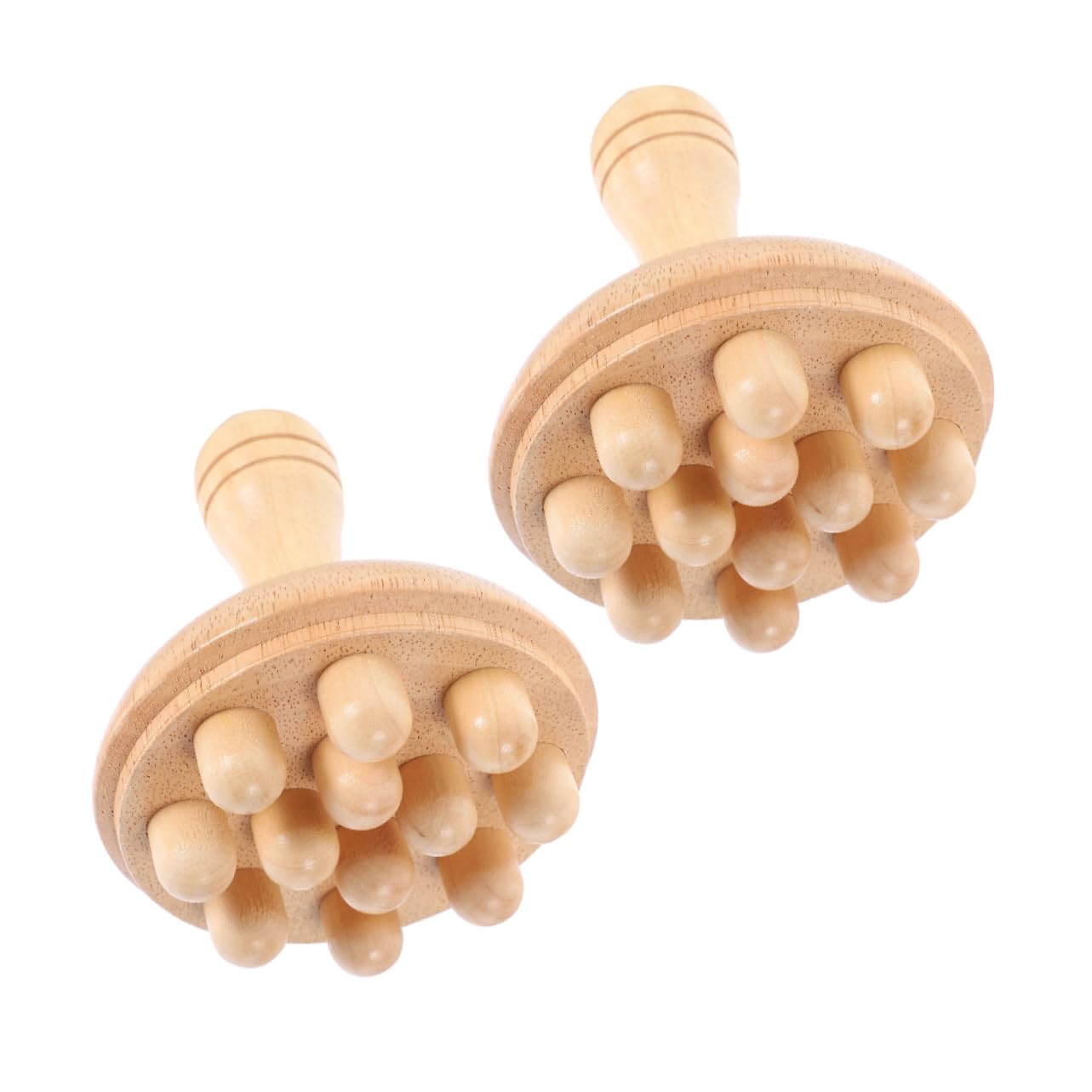 Pettine Massaggiante in Legno per Cuoio Capelluto, 2 Pezzi, Portatile