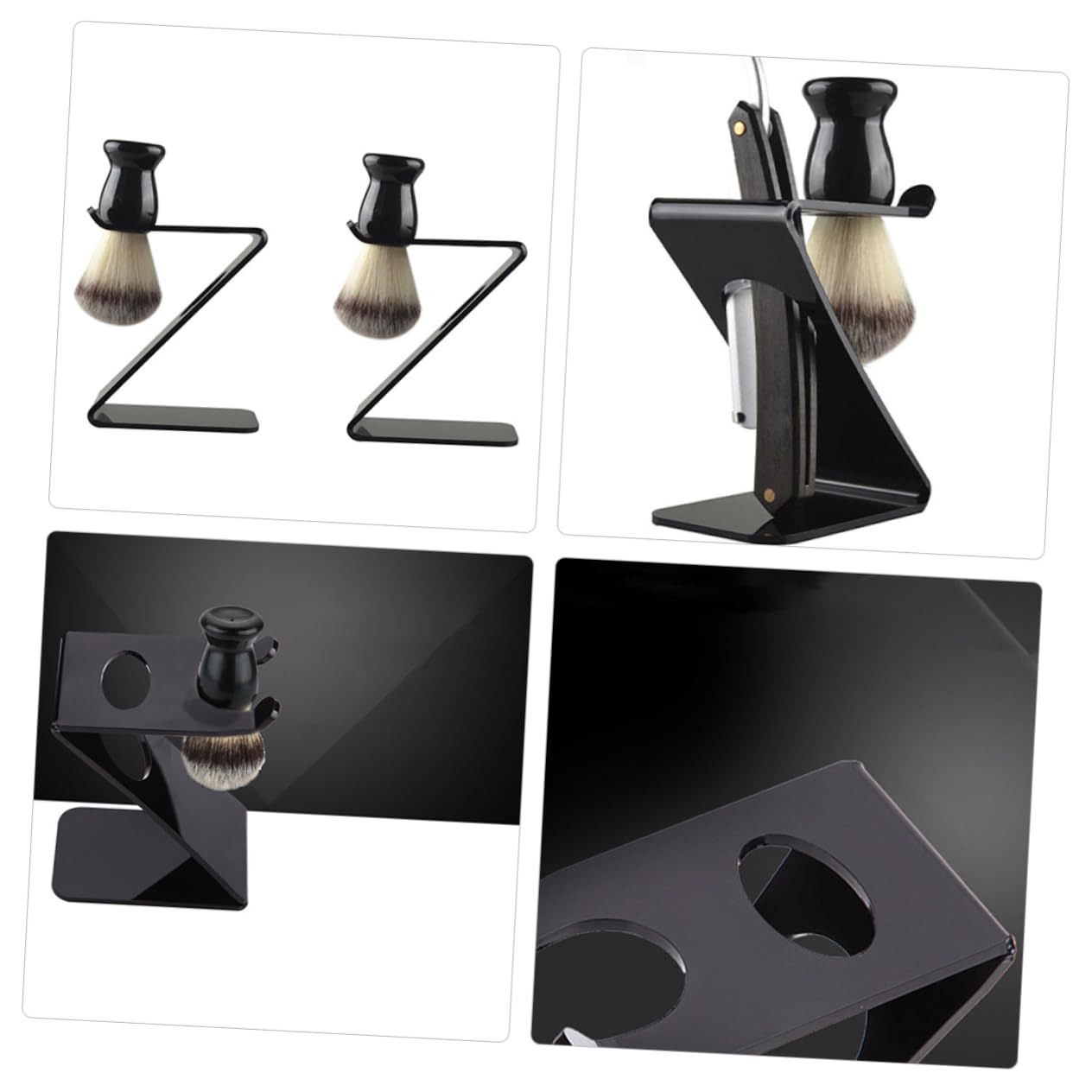 5pezzi Supporto Per Rasoio e Spazzola Da Barba Organizer Da Scrivania Per Rasoi Design Moderno e Funzionale Per Bagno Accessorio Per Della Barba Resistente e Pratico Per Uomini