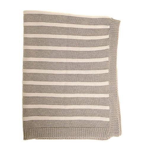 Ziggle Baby Cotton Blanket, Grey + White