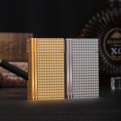 Encendedor de cobre clásico recargable color dorado miniatura 6