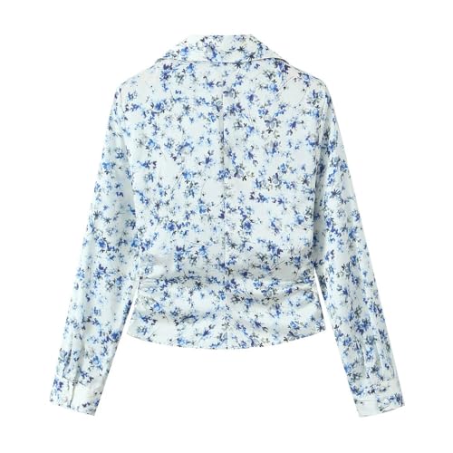 Women Skirt 2 Piec Suits Floral Print Slim Short Shirt + Casual Vintage Skirt Vacation Set3