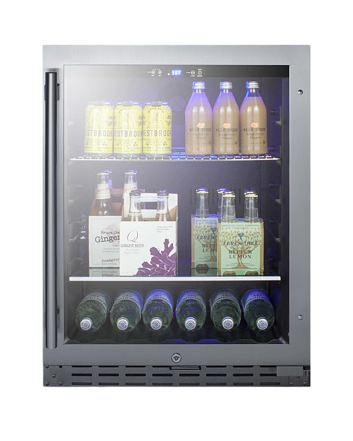 Summit 24” Beverage Center, 4.2 Cu.Ft. Capacity, ADA Compliant, Refrigerator, Stainless Steel & Glass- Albv2466csslhd (Left Handed Door Swing) on Fridge.com - View 2