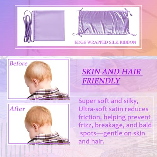 2 Pcs Satin Bassinet Sheet Baby Hair Protect Soft Silk Feeling Sheet Baby Bassinet for Rectangle Cradle Pad Mattress Newborn Infant (Pink+Purple) - Image 6