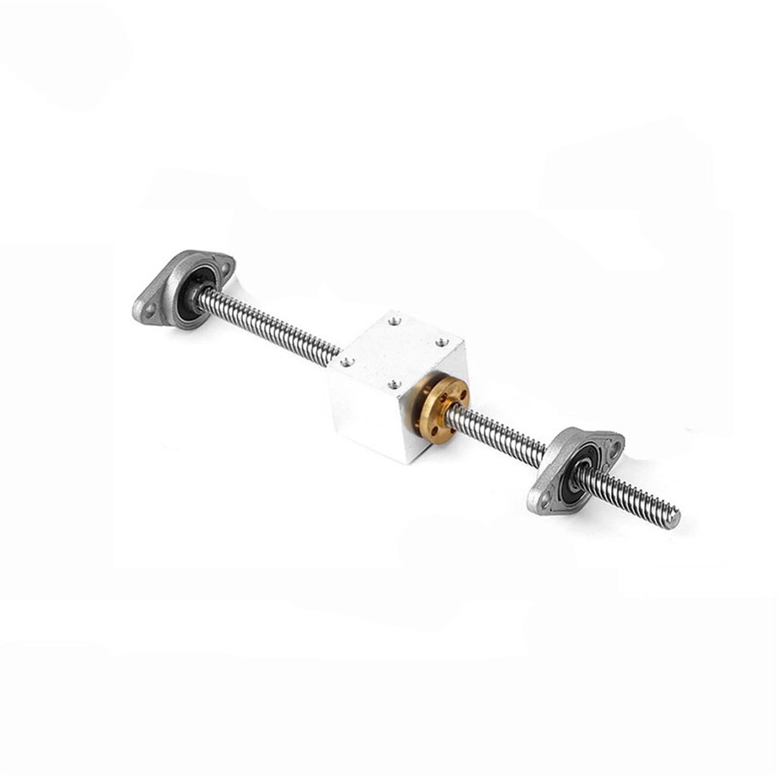 1 jeu de vis-mère T10 for imprimante 3D CNC 300 mm, 400 mm, 500 mm, 10 mm, écrou en laiton et cuivre, support de roulement et support de boîtier Composant(Lead 2mm 300mm)