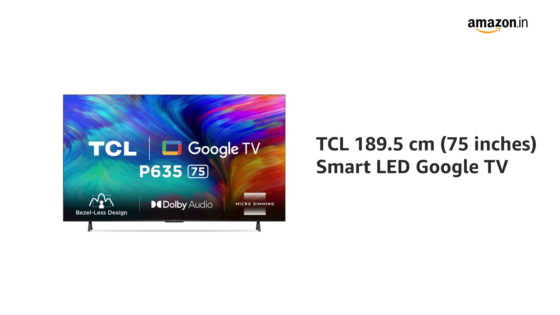 TCL 189.5 cm (75 inches) Bezel-Less Series 4K Ultra HD Smart