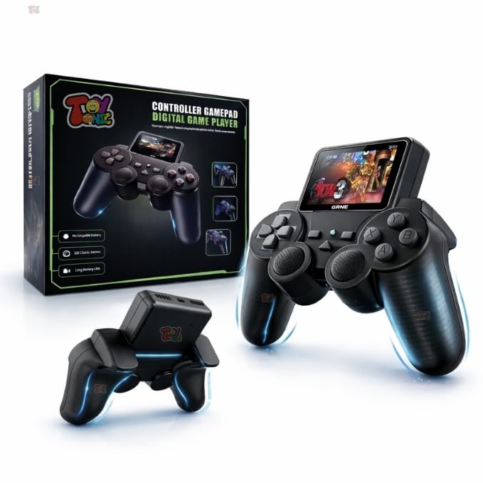 TOYTONIC 2.4-Inch Screen Handheld Gamepad Console with 520 Built-in Classic Games, Portable Digital Gaming System for Kids & Adults
