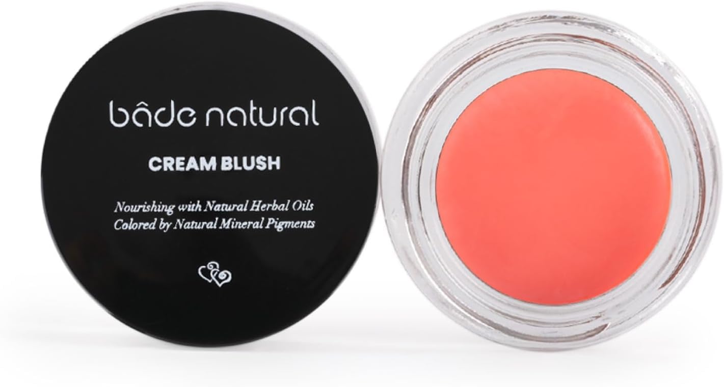 Bade Natural Cream Blush Peach Sorbet 02 – 100% Natural Buildable Color for Cheeks – Hydrating, Blendable, Cruelty-Free Makeup
