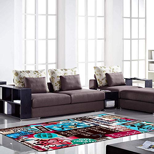 Tapis rétro coloré Ruchen de 180x120 cm idéal pour sublimer un salon chaleureux