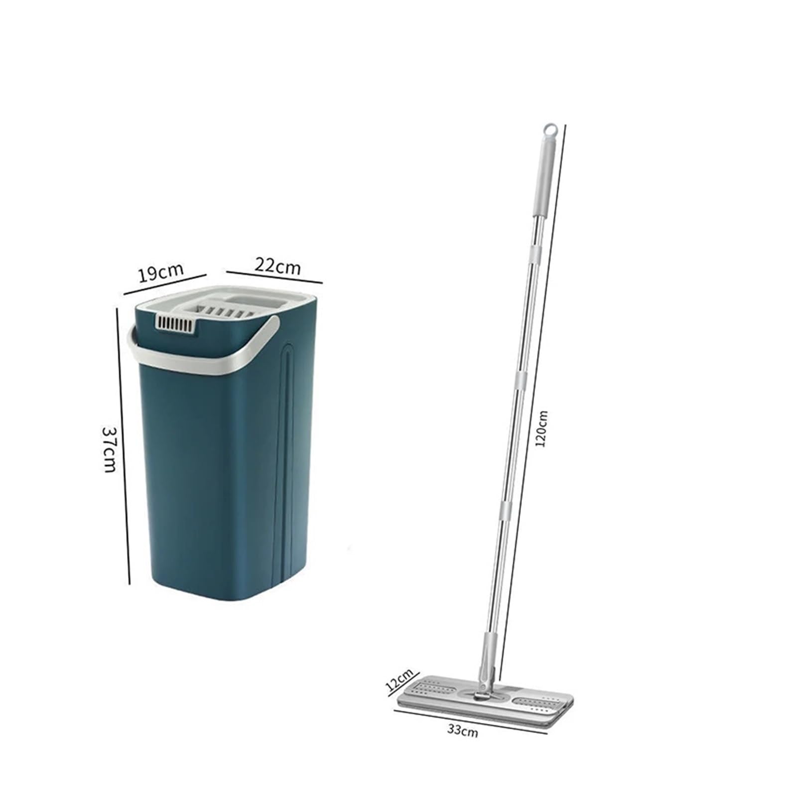 Fregona giratoria de 360° for Limpieza Suelos con Cubo, sin Lavado a Mano, exprimidor Plano, utensilio doméstico for Eliminar Manchas(White with 6 Cloth)