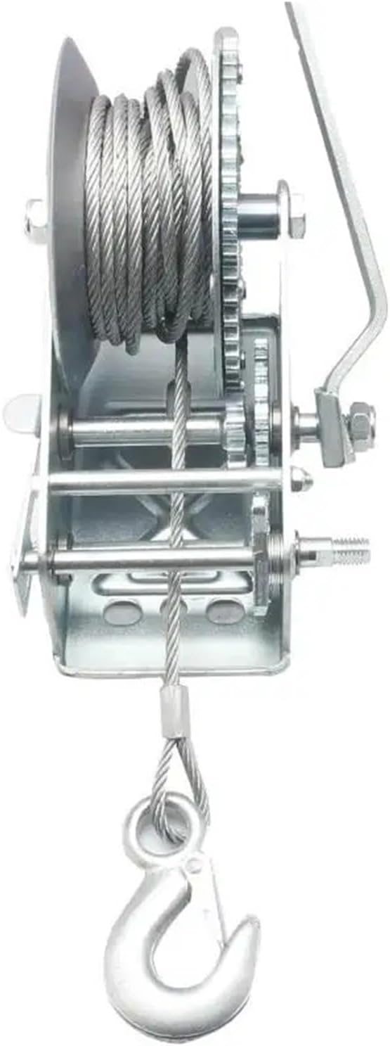 Manual Winch Dual Gear Hand Winch Hand Crank Manual Boat ATV Rv Trailer Cable Solid Wire Rope Precisely Control The Movement