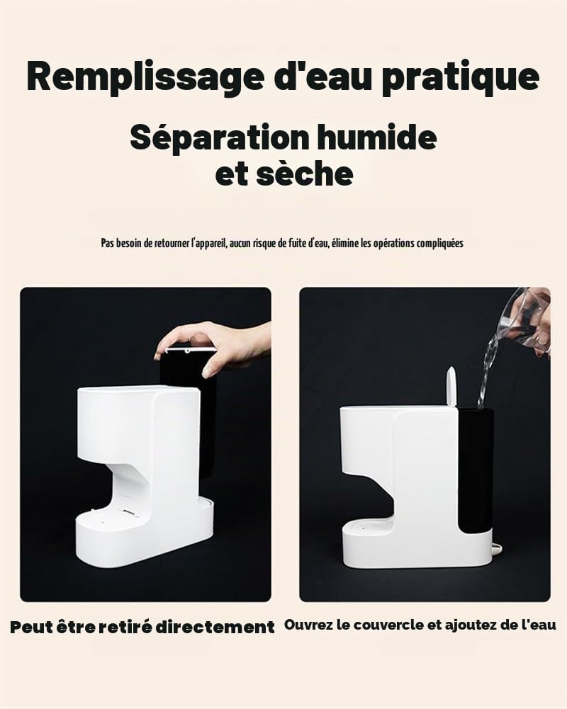 Machine chauffe-serviettes pour le visage, distributeur de serviettes jetables pour le visage, distributeur de serviettes compressées automatiques avec température constante de 55 °C