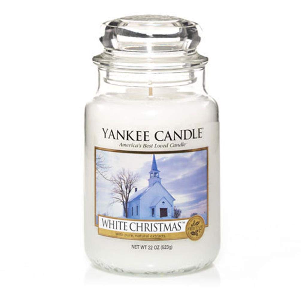 Yankee Candle White Christmas Candle, Glass, BIAŁY, L