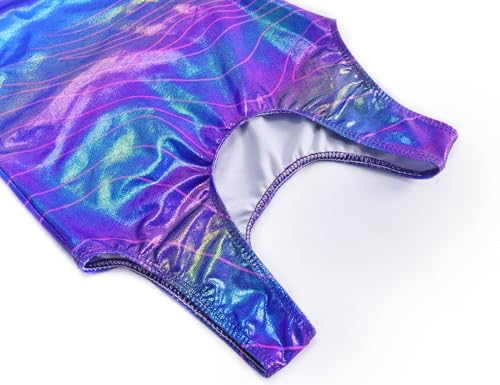 Image of TENVDA Girl's One Piece Swimsuit Sparkle Sleeveless One-Piece Bathing Suits Swimwear for Kids 2-12 Years Old