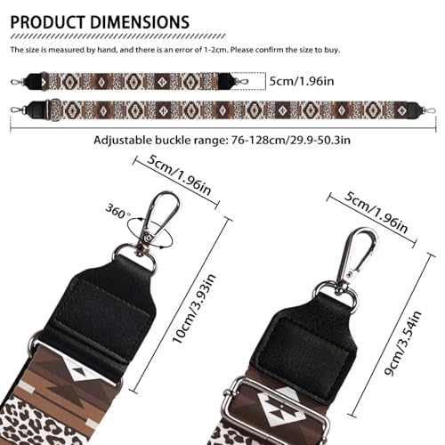 Image of Coldinair Native Aztec Purse Straps Replacement Wide Crossbody Shoulder Strap,Geometric Guitar Strap for Purse, Purse Making Supplies