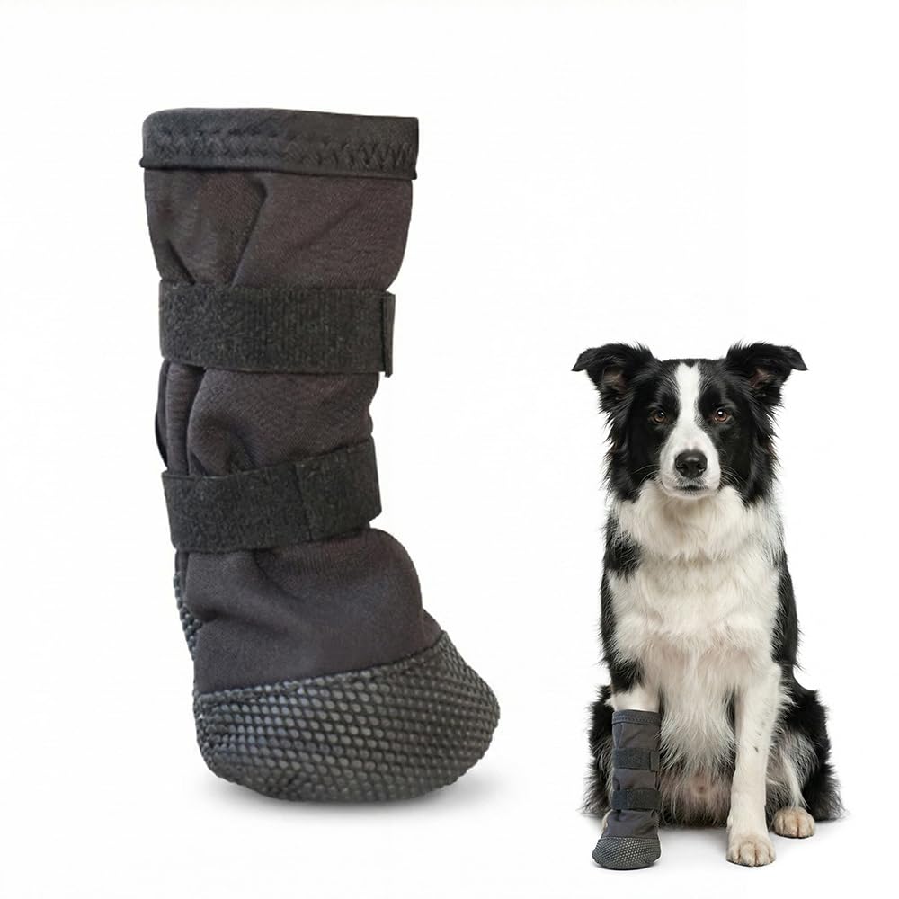 Torvyn Dog Boot for Paw Protection, Recovery Paw Protector Shoe with Anti-Slip Sole & Adjustable Straps, Tall Bandage Cover Boot for Dogs (Single Boot)