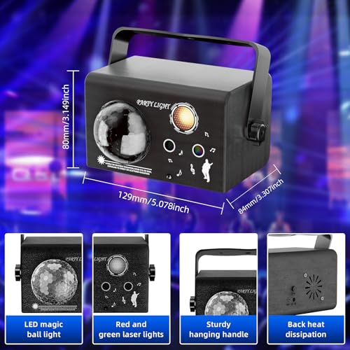 Party Lights DJ Disco Ball Light,4 Modes Sound Activated DJ Disco Light with Remote,USB Powered Dance Stage Lights for Parties,Birthday,Dance,Bar,Weddings, Wedding Show Club - image 6