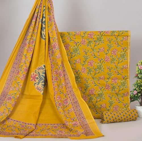 Image of NISHIRE Women's Cotton Printed Unstitched Salwar Suit Dress Material With Dupatta
