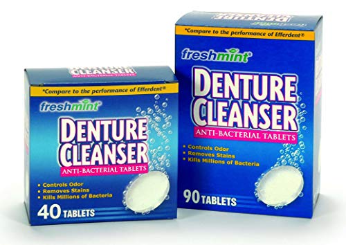 Freshmint Anti-Bacterial Denture Cleanser Tablets (90 Tabs Per Box) Made In Usa #TOP1