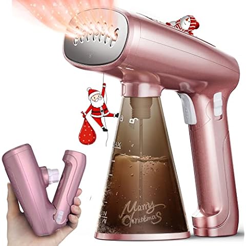 Portable Garment Steamer MIYAY Fast Heat Up Foldable Steamer HandHeld Steamers for Fabric Steamer, 320ML Large Detachable Water Tank for Home and Travel Steam Fabric Steamer Wrinkle Remover 1500W Cover