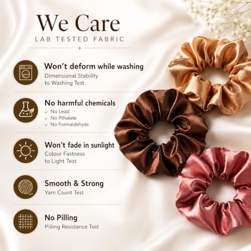 Image of Premium Satin Silk Scrunchies For Women And Girls Pack Of 24 Scrunchie for Less Hair fall Hairbands Rubber Band Scrunchies For Girls Best Gift For Mom, Sister And Girlfriend