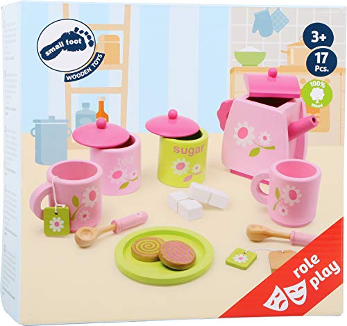 small foot Kinder Teeservice "Blümchenmuster" aus Holz, Zubehör für die Kinderküche, 17-tlg., ab 3 Jahren, 2849 – Bild 4