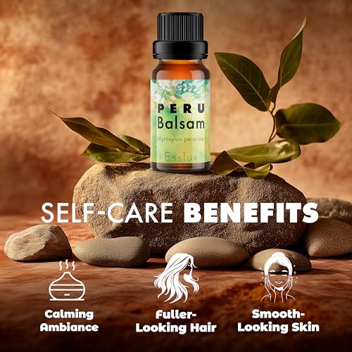 Image of Esslux Peru Balsam Essential Oil - Pure & Natural Undiluted for Aromatherapy & Therapeutic Grade Oil (Undiluted & Uncut - 100% Virgin) - Peru Balsam, 90 ML