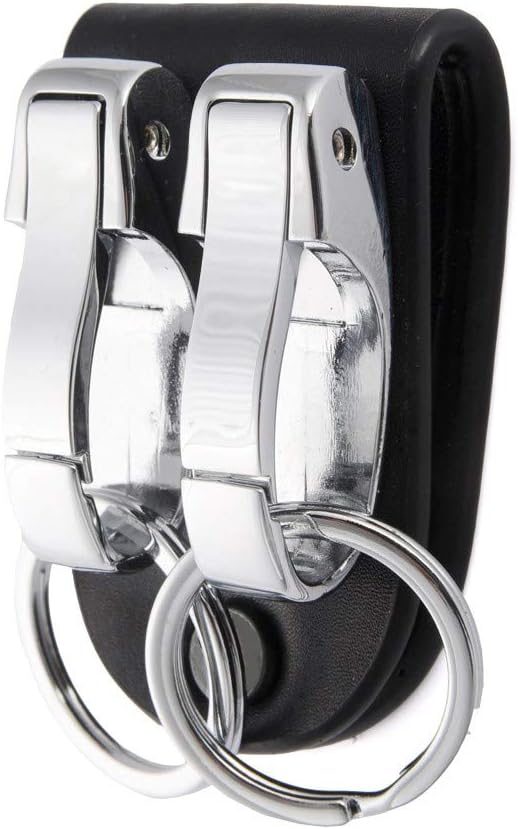 Leather Belt Loop Keychain with 2 Detachable Clips&Key Ring Belt Key Ring Holder Belt Key Chain