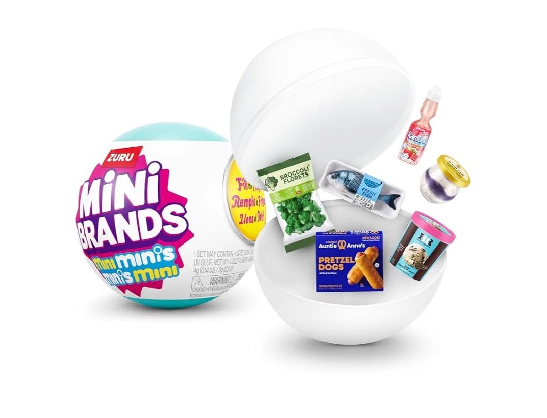 Zuru Mini frigorifero + 3 capsule, riempi il set del frigorifero, Mini Brands