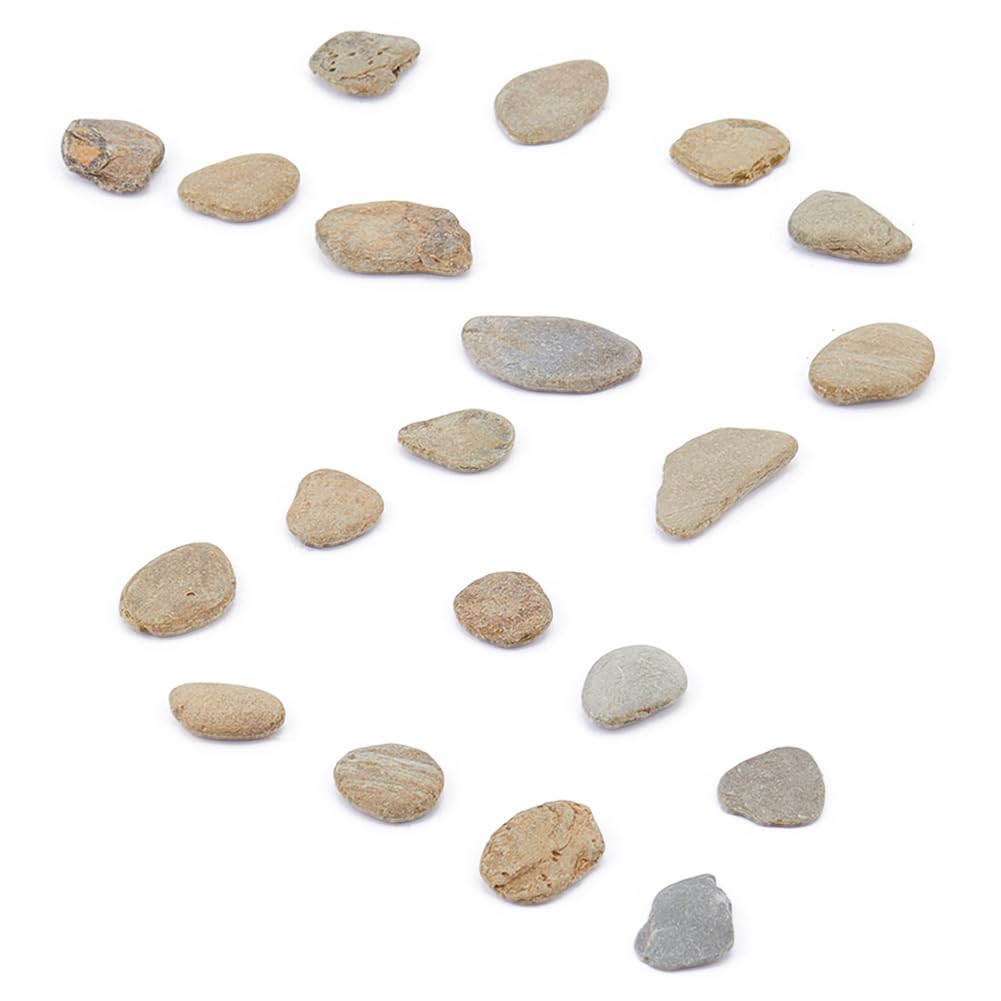 SUPERFINDINGS 20Pcs Natural Ice Obsidian Garden Landscaping Stones Decorative Ornamental Stones Natural Miniature Small Stepping Pebbles for Fish Tank Patio Pots Decoration