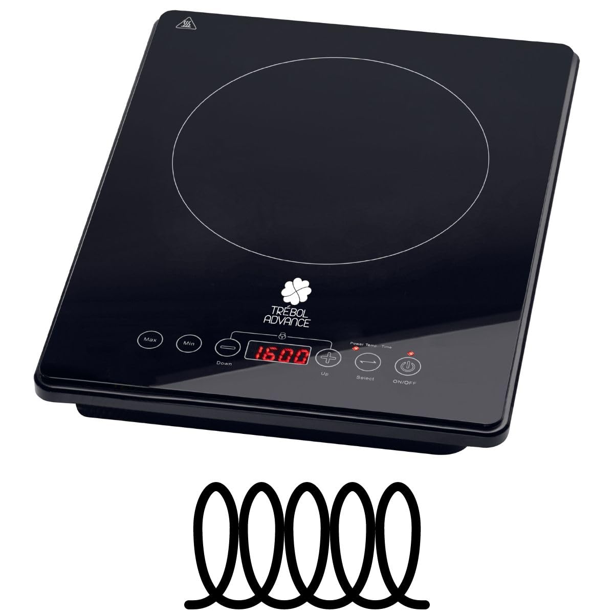 Placa de Inducción Portátil 2000 W Cocina de Inducción con Tecnología de Calentamiento Rápido, 10 Niveles de Temperatura, Control Táctil, Temporizador 180 Minutos