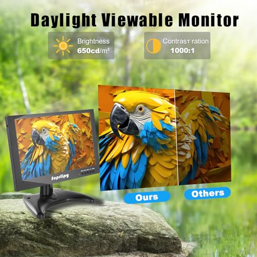 Image of 10.1 Inch Mini Small HDMI Monitor 1920x1200 16:10 IPS Metal Housing LCD Color Display Screen Support HDMI /VGA /AV /BNC Earphone Input Built-in Dual Speakers for PC Security CCTV Camera RasPi