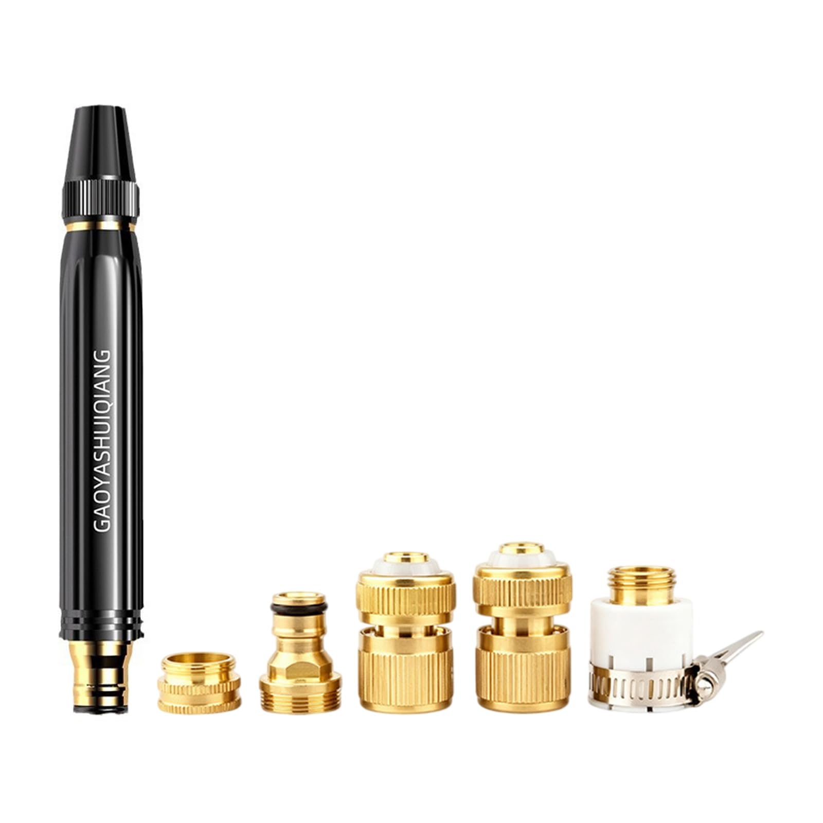 Pressure Hose Nozzle Featuring 5 Interchangeable Metal Attachments for Various Needs Ergonomic Grip Nozzle