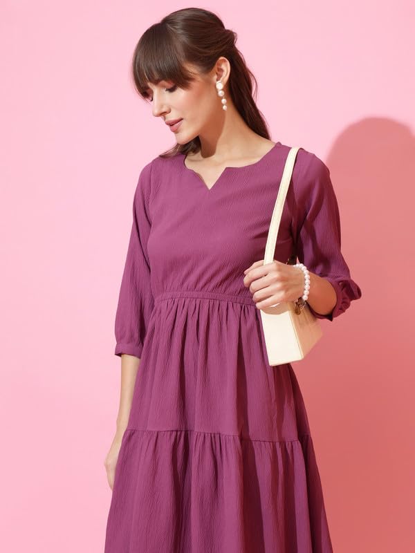 Image of Sheetal Associates Women's Casual Crepe Fit and Flare Dress| Comfortable Relaxed Fit Summer Party Dress