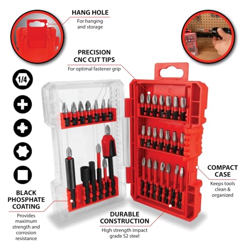 Embouts à percussion anti-casse Performance Tool W7775 vissage sans riper noir